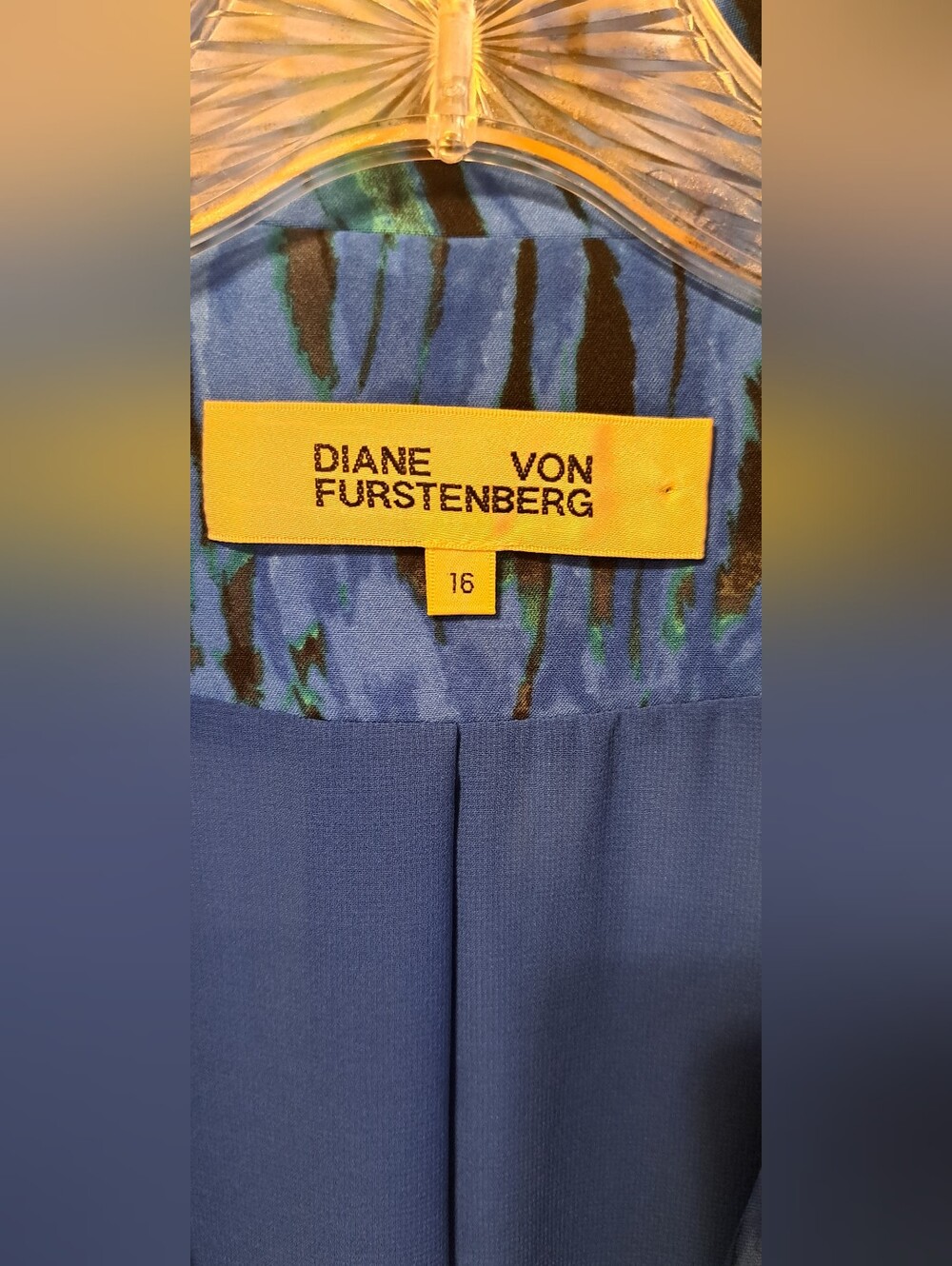 DVF Diane Von Furstenberg Vinley  Blue Print Artzy Blue Black Blazer Jacket  16 - Picture 2 of 12
